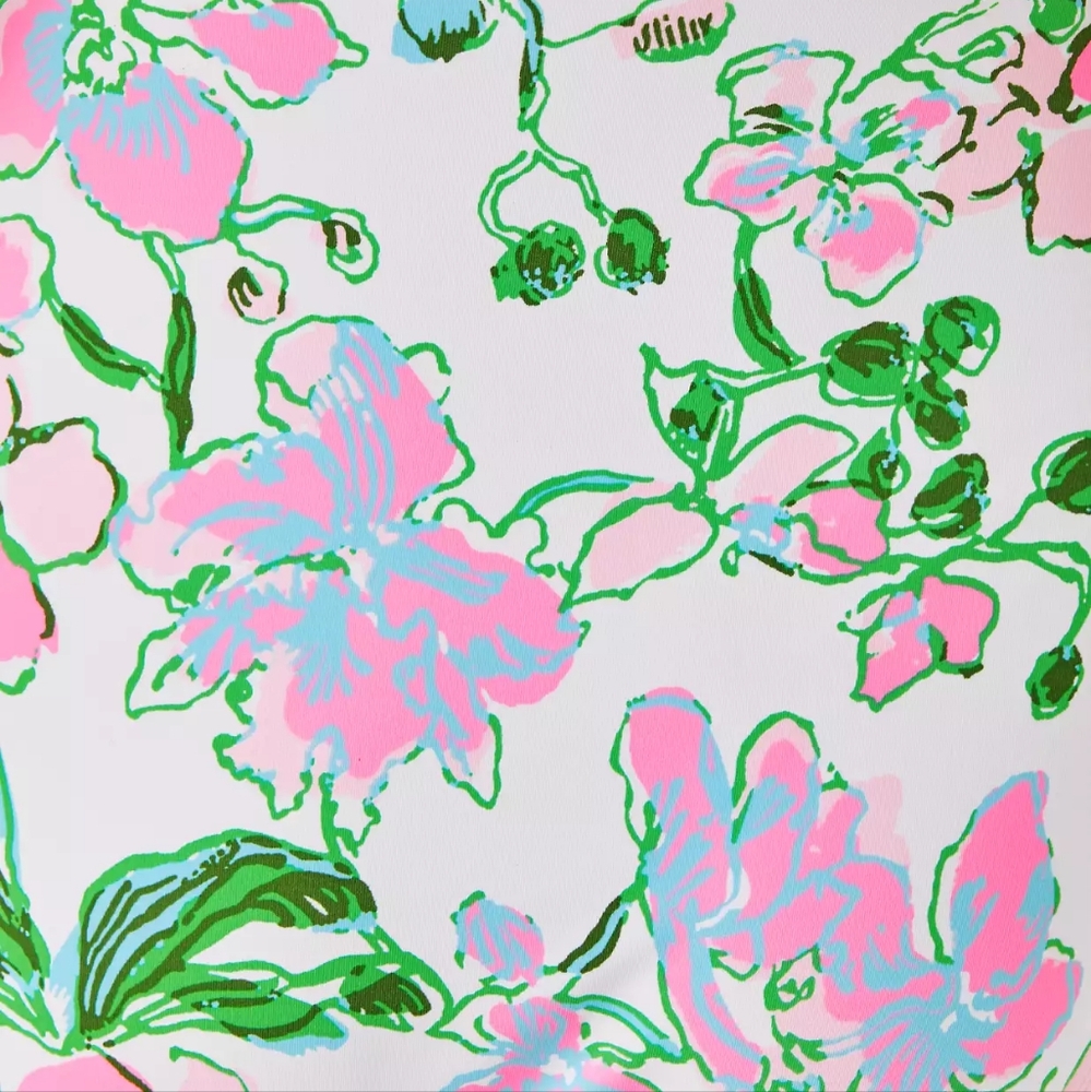 Lilly Pulitzer 7" GRETCHEN HIGH RISE SHORT - MULTI OVERSIZED ORCHIDS - Picture 4 of 4